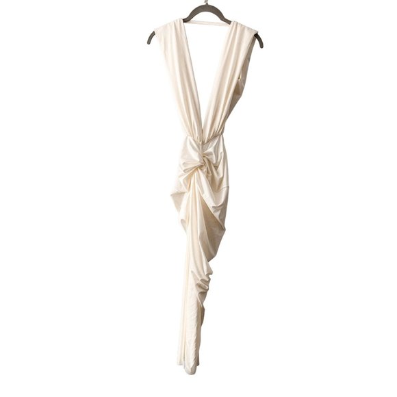 Baobab Mia Plunge V-Neck Gathered Midi Sheath Dress, NWT - Picture 6 of 15